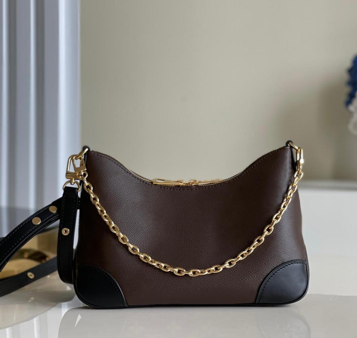 

10A Mirror quality BOULOGNE Chain Bag M45831 Fashion Luxuries Crossbody Bag Genuine Leather Shoulder Bags With Box L1472948618, Dark grey
