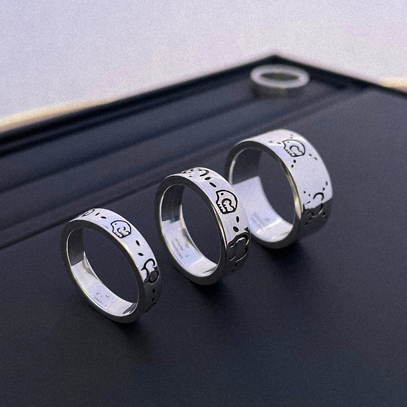 

Designer Rings for men women High Quality Icon series Stainless Steel silver wedding rings promise rings for men size 5 6 7 8 9 10 11