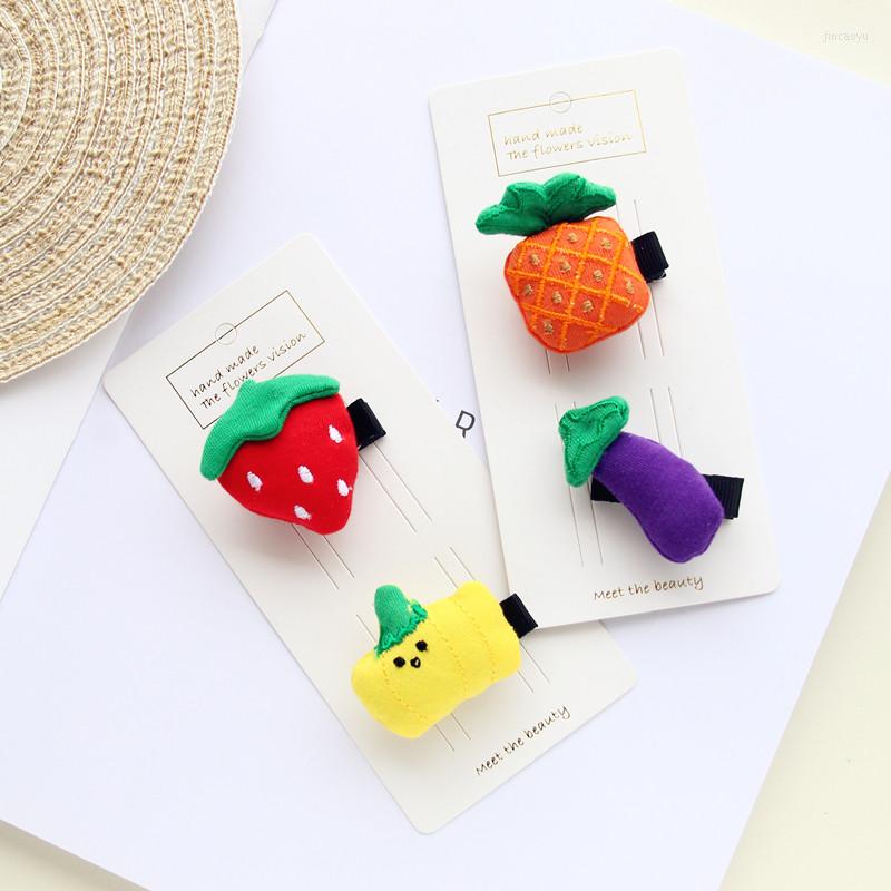 

Hair Accessories Creative Cute Vegetables Kids Hairpins Hairring Barrettes Children Girls Clips, 2 pin strawberry