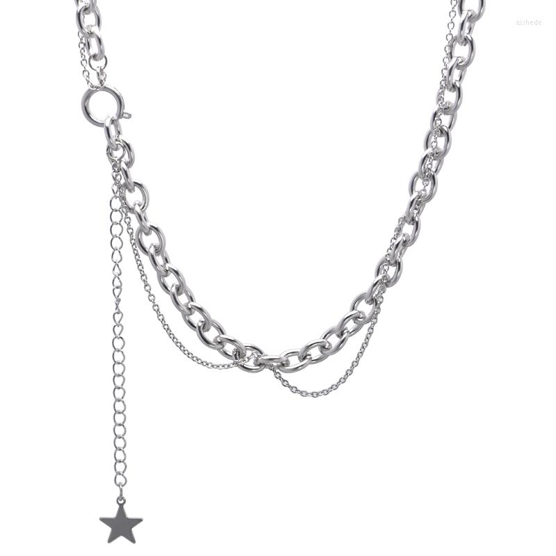 

Chains Original Star Stacked Pendant Titanium Steel Necklace Ins Wind Collar Chain Sweater