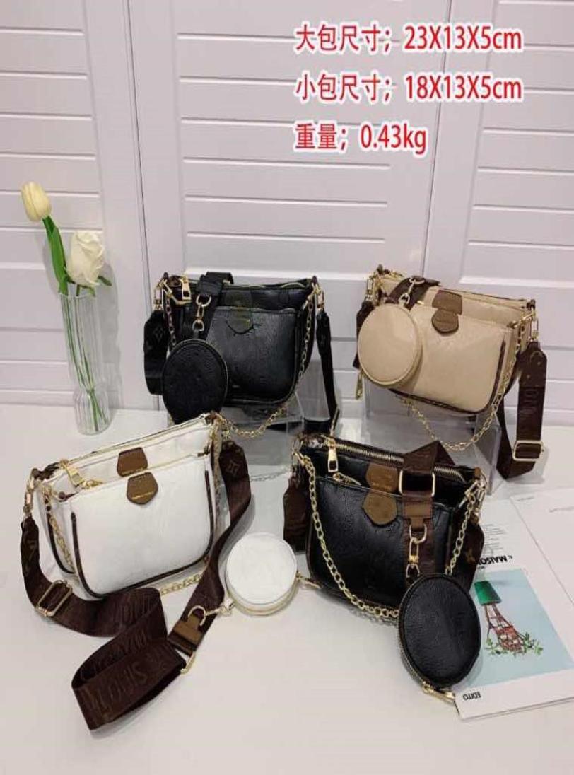 

Brand 3pcs set pochette accessories handbag bag leather flower fashion women039s shoulder crossbody bag ladies purse bags2828488, Khaki