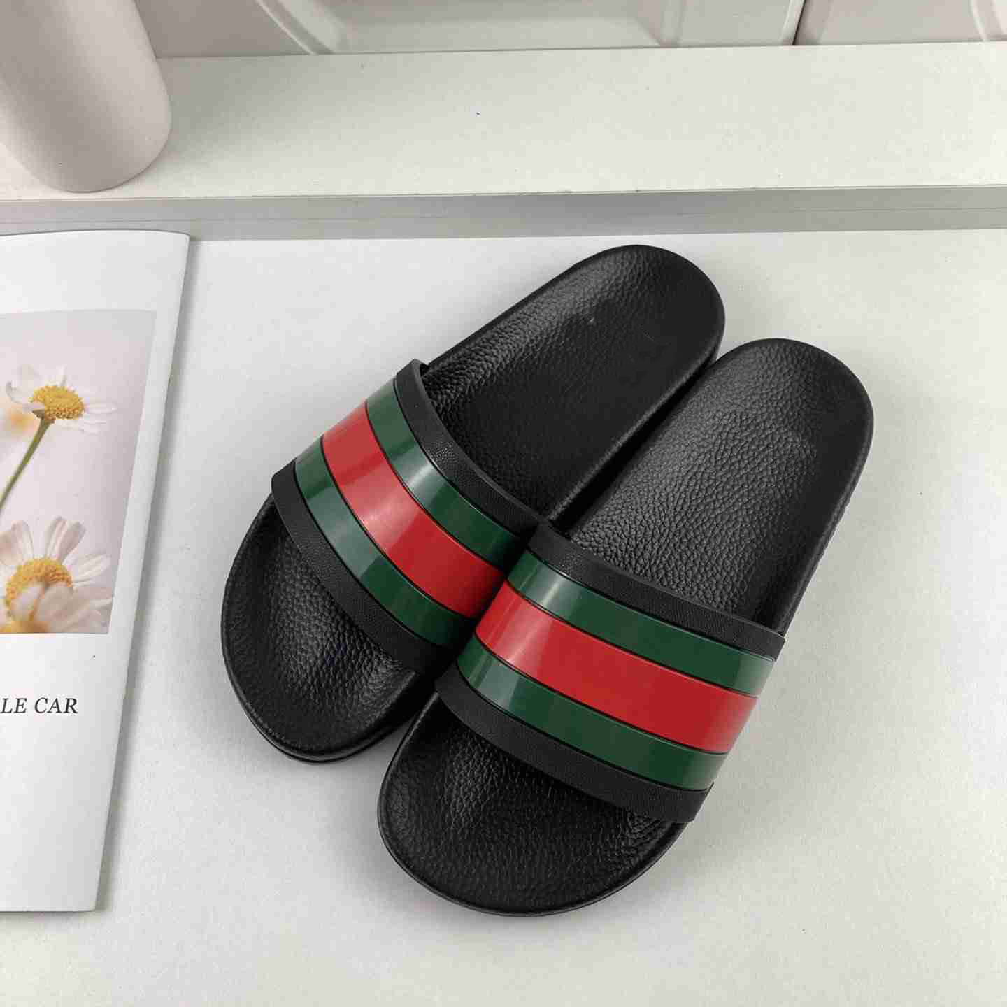 

Classics Designer Flat Slippers Shoes Fashion Sandals Women Shoe Low Heel Woman High Quality Leather gfdsa, 19