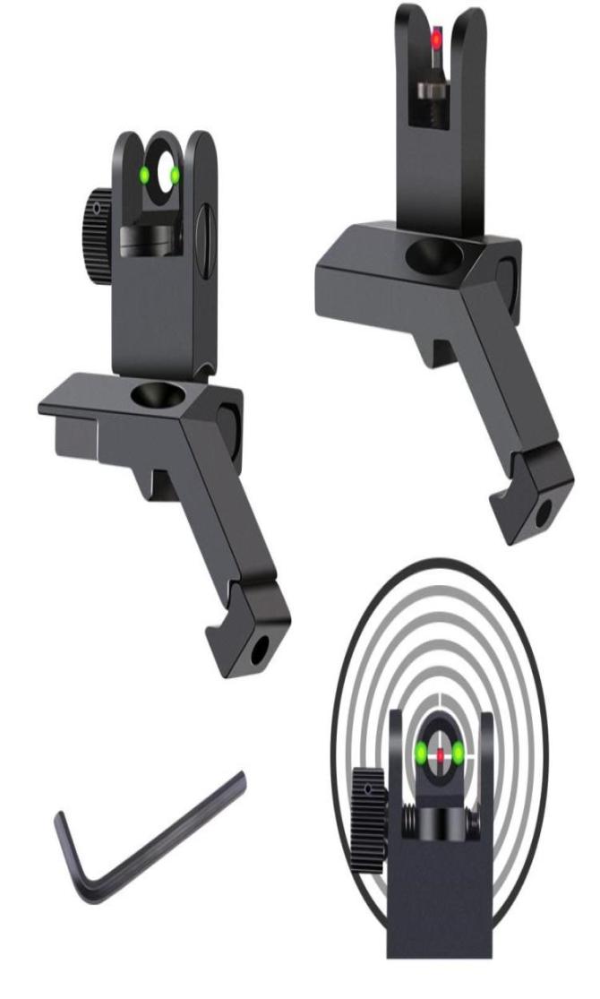 

Magorui 45 Degree Flipup Fiber Optics Iron Sights Low Profile Front and Rear Sights with Red and Green Dots Fit Picatinnycx8238637