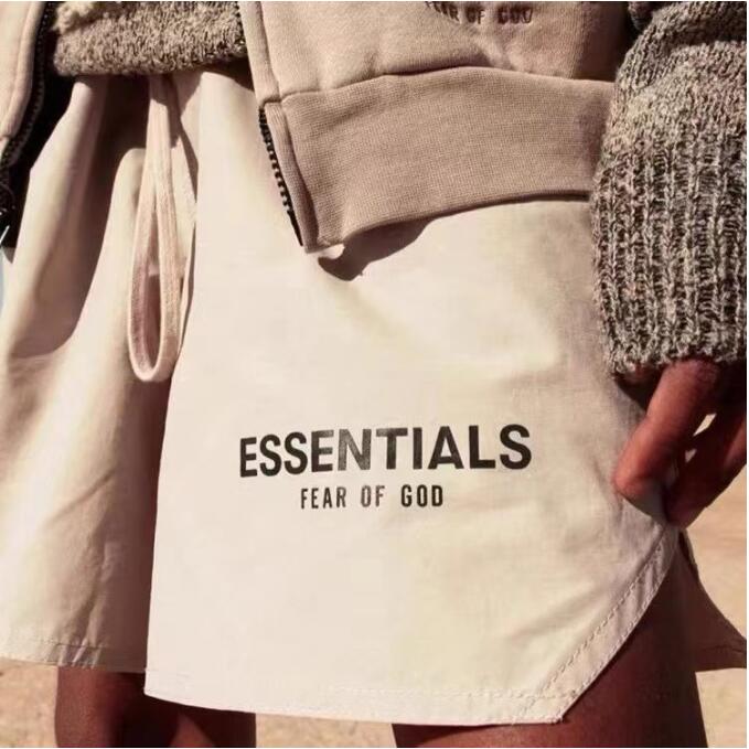 

21Ess reflective high street shorts Men's casual sports pants Loose size style drawstring shorts Fashion designer essentialhoodie shorts 1977, White