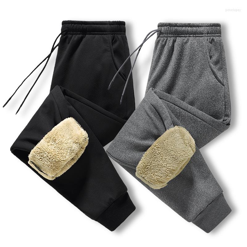 

Men's Pants Winter Lambswool Warm Casual Fleece Slim Men Fitness Sportswear Bottoms Sweatpants Trousers Track Mens Joggers -5XL, Black k555-a3-1076
