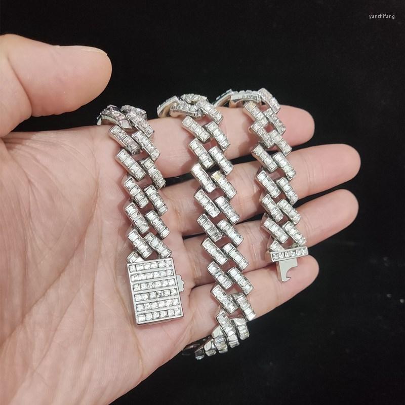 

Chains Men Women Hip Hop Iced Out Bling Chain Necklace 14mm Width Rhombus Zirconia Cuban HipHop Necklaces Fashion Charm Jewelry