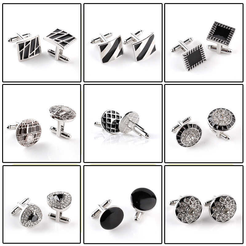 

Links Character High end Business Style White Shirt Accessories Wedding Gift Black Series Classic Stable Cuff Men's G220525