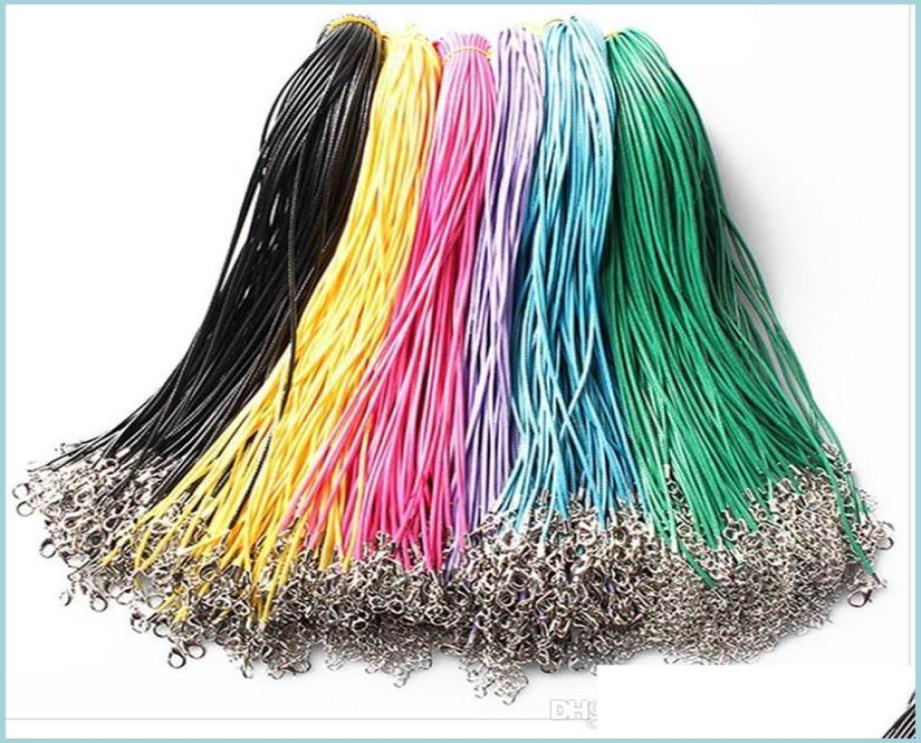 

Chains 15Mm Wax Leather Snake Necklace Beading Cord String Rope Wire Extender Chain With Lobster Clasp Diy Jewelry Drop De Mjfash7745201