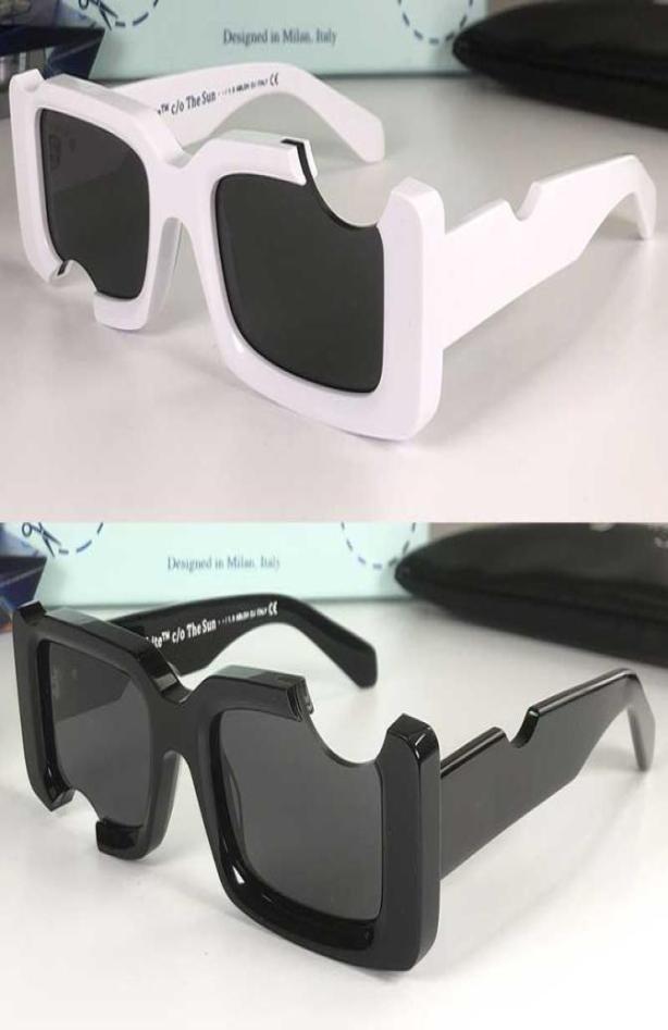 

Square classic fashion OW40006 Sunglasses polycarbonate plate notch frame 40006 sunglasses men and women white sun glasses with or4259319