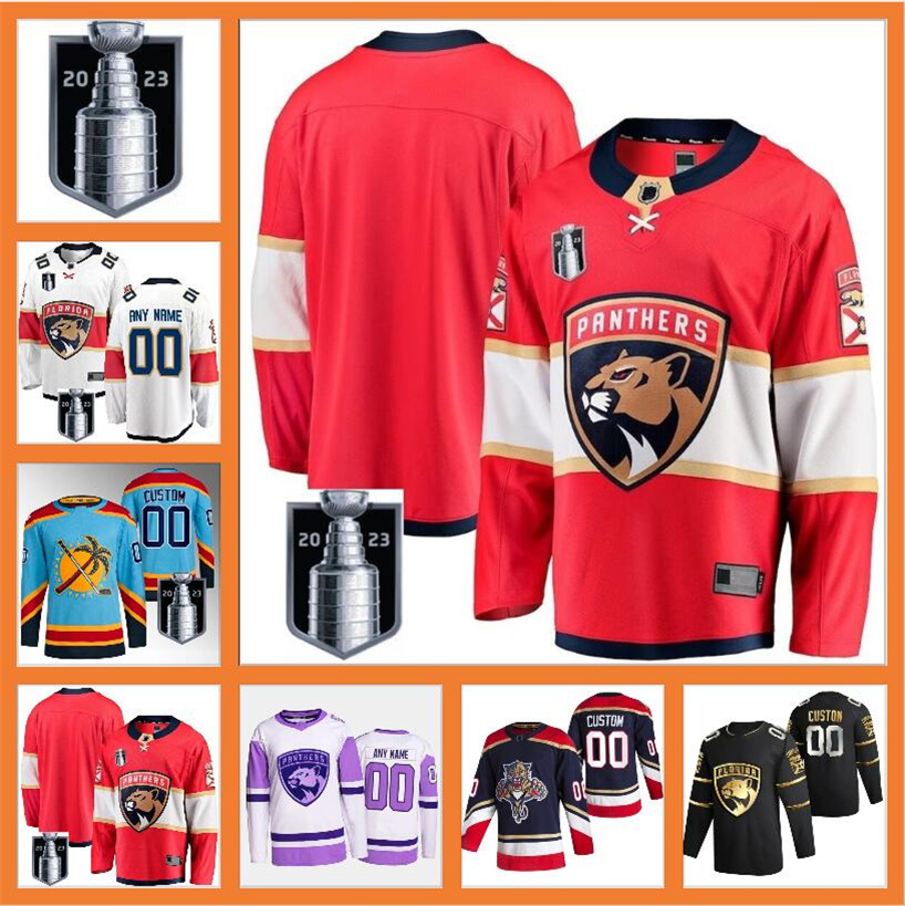 

2023 Stanley Cup Final Hockey Jersey leksander Barkov Matthew Tkachuk MNHLAA Sergei Bobrovsky Carter Verhaeghe Sam Bennett Reinhart Brandon Montour Aaron Ekblad, Color