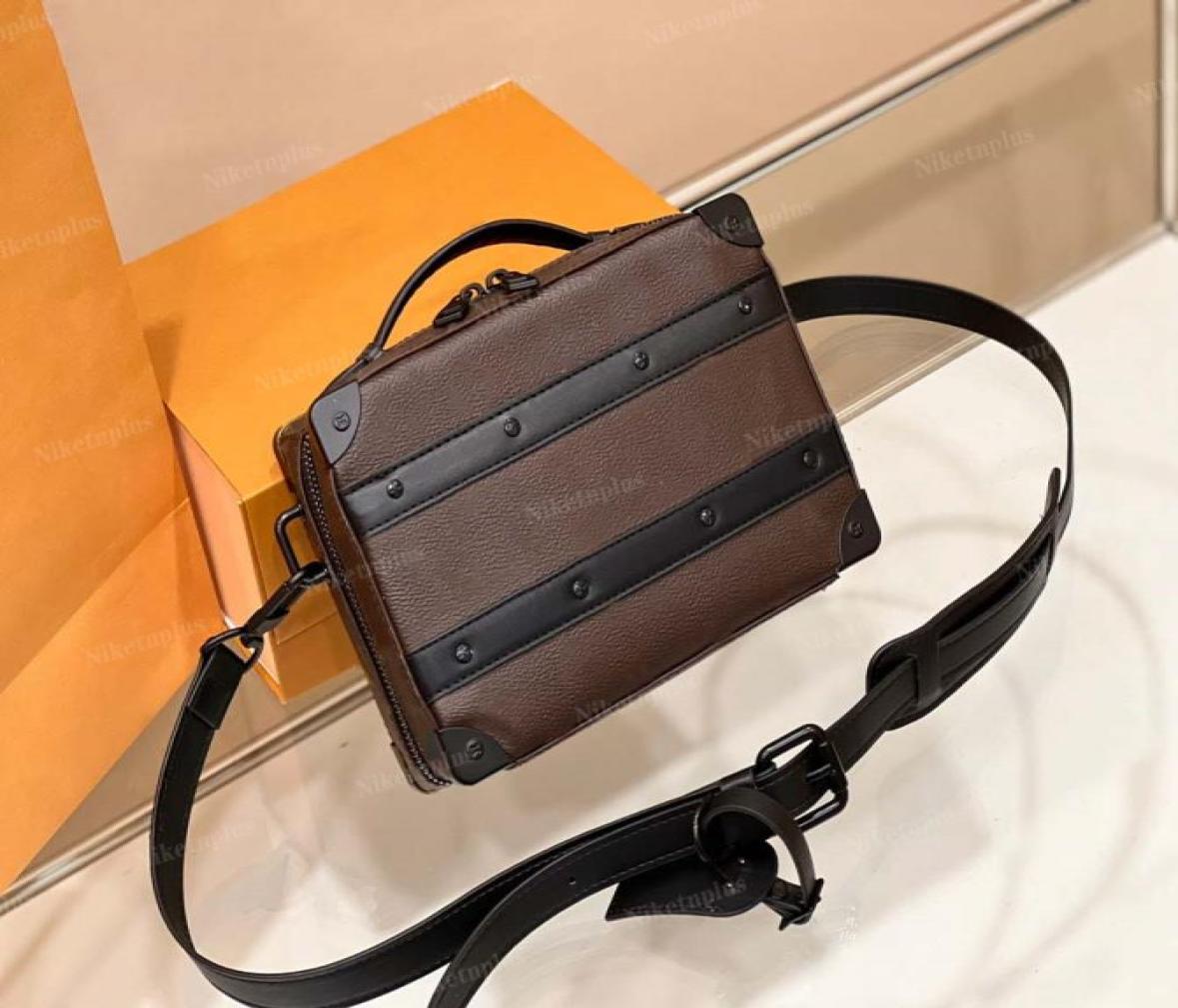 

M45935 MINI HANDLE SOFT TRUNK Mens HANDLE Box Shoulder Bags Cross Body Bag Monograms Embossed Logo Leather Black Messenger Handbag4225107