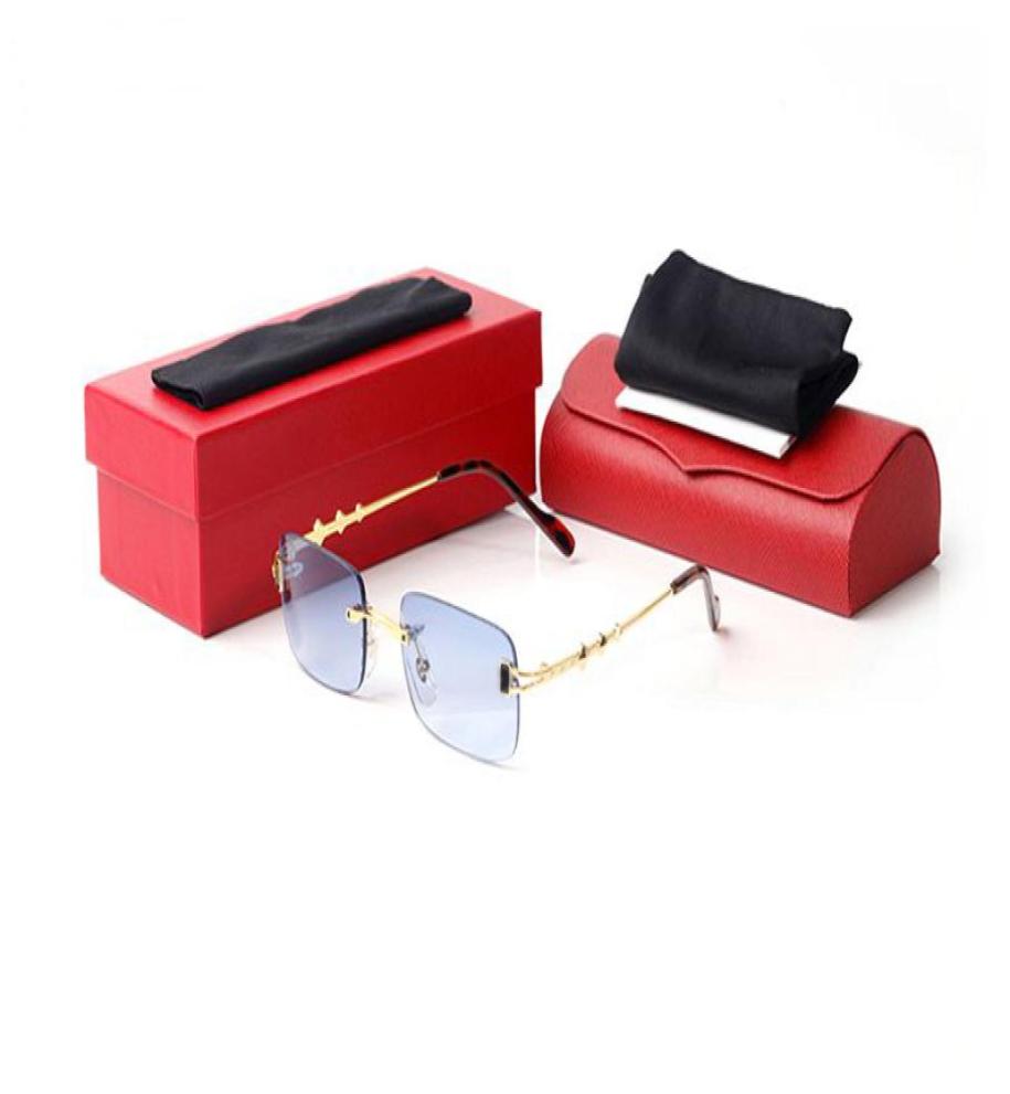 

France Mens Framed Glasses Decorate Metal Gold Hardware Eyeglasses Fashion Sports Optical Plain Sunglasses Blue Lens Eyeware Lunet8772381