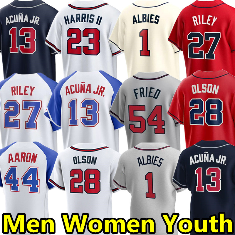 

City Connect Baseball Jerseys Matt Olson Ronald Acuna Jr. Jersey Austin Riley Michael Harris Spencer Strider Ozzie Albies Max Fried Vaughn Grissom Eddie Rosario, Men color 7