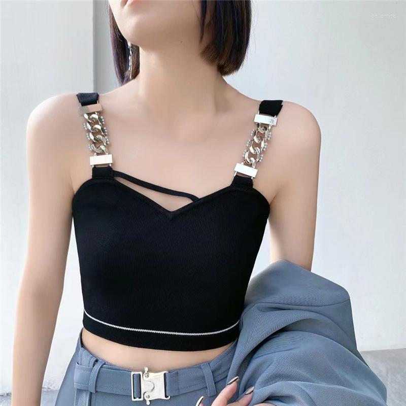 

Women's Tanks Womens Tops Sexy Tank Top Women Y2K Solid Color Short Black Casual Basic T Shirt Off Shoulder Backless 2023