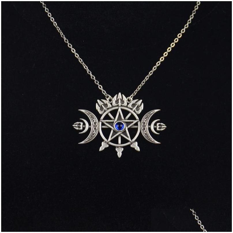 

Pendant Necklaces Sigil Of Hecate Triple Moon Pentagram Necklace Gothic Wicca Jewelrypendant Necklacespendant Drop Delivery Jewelry P Dhd5O