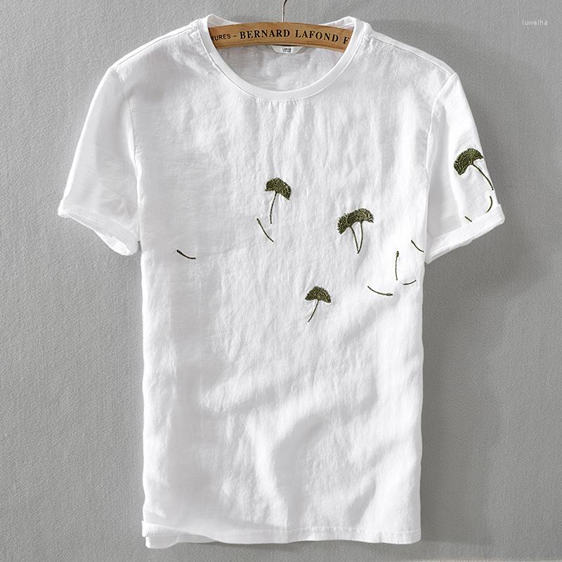 

Men's T Shirts Shirt Men Summer 2023 Cotton Linen Short Sleeve Retro Hip Hop Casual Clothing Funny Camisetas Hombre, White