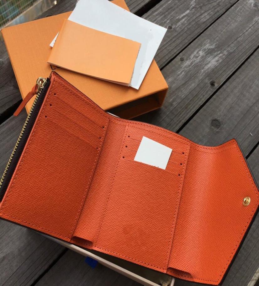 

womens card holder Wallets package leather wallet purses multi color Holders short lady purse classic fold zipper pocket with box2142928, Brown