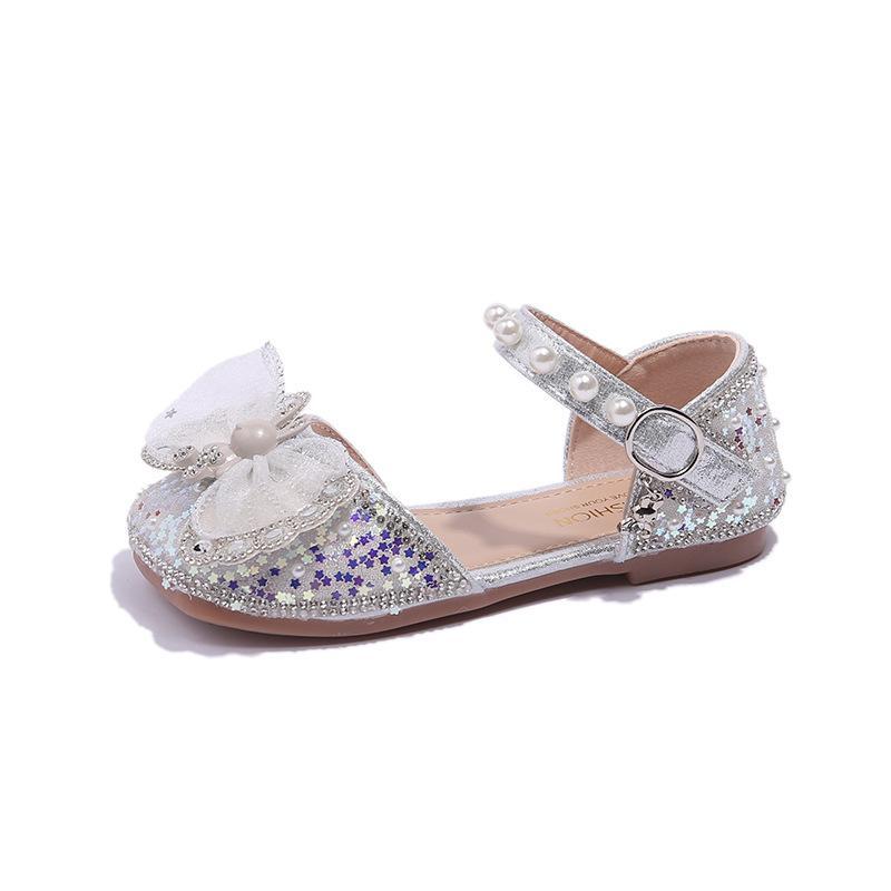

Sandals Baby Shoes Jelly Children Sequin Bowknot Princess Spring Summer New Girls Fashion Soft Sole F11446, C3