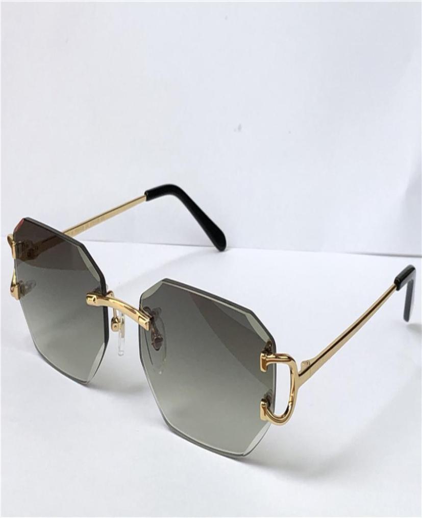 

selling vintage sunglasses irregular frameless diamond cut lens glasses retro fashion avantgarde design uv400 light color decorat4289589