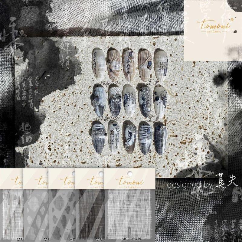 

Nail Stickers Art Decoration Manicure Accessories Embossed Sticker Foils Cloth Pattern Decals, Ms72