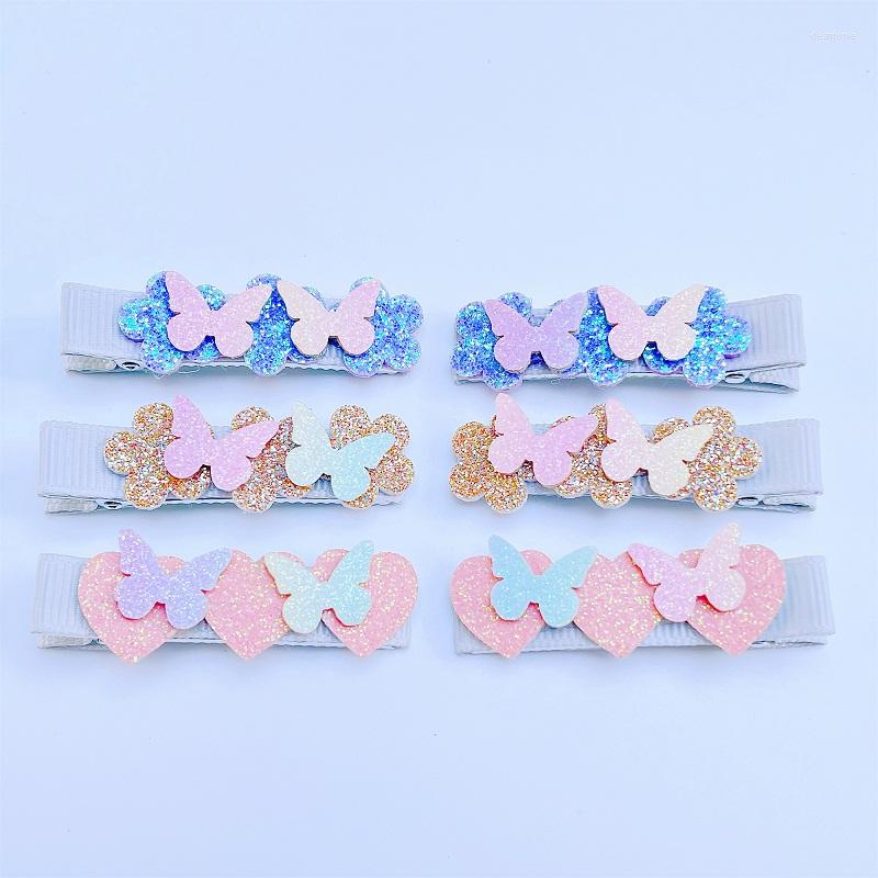 

Hair Accessories Boutique 15Sets Fashion Cute Glitter Butterfly Clips Sold Floral Heart Hairpins Barrettes Princess Headwear HairAccessories, Mix