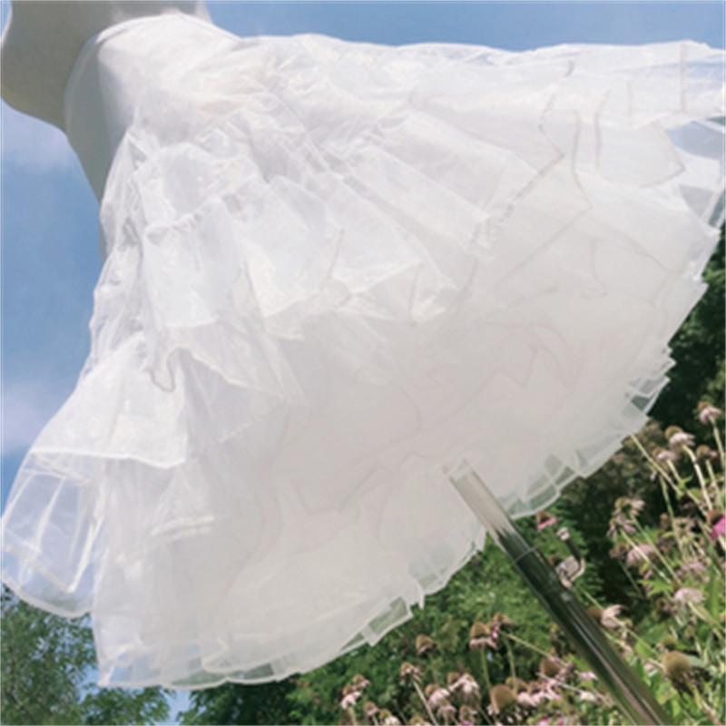 

Skirt support Lolita Daily support Cloud support Adjustable cotton candy fluffy violence boneless crystal yarn support QCS-0004-A, White