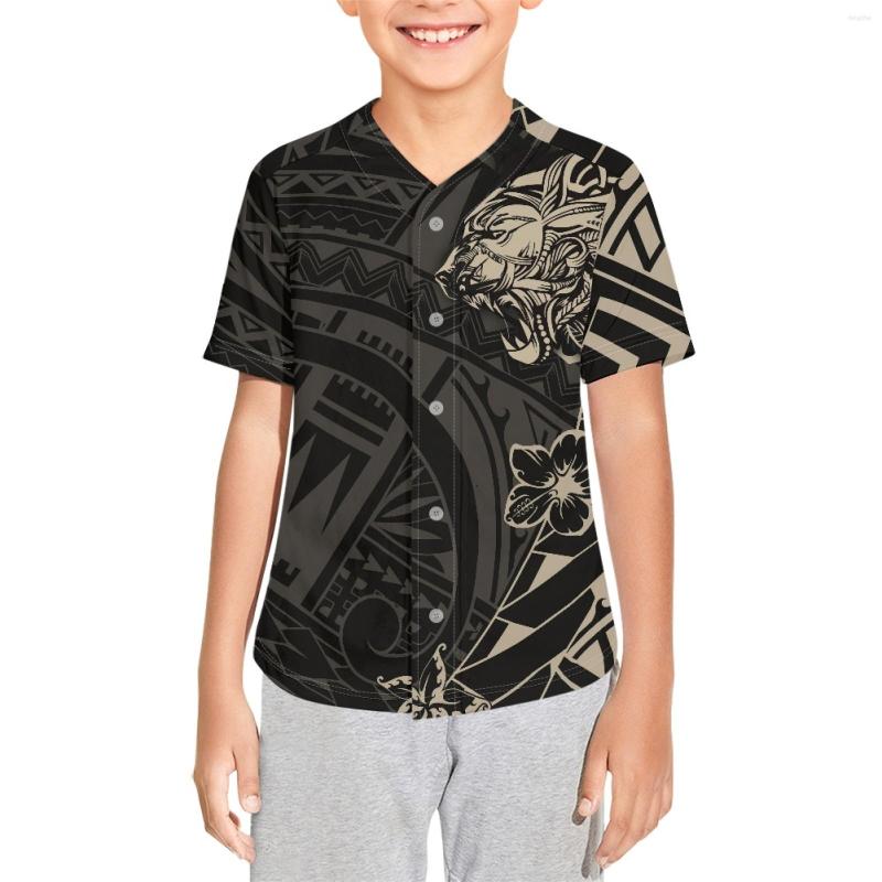 

Men's Casual Shirts Polynesian Tribal Tongan Totem Tattoo Tonga Prints Kids Baseball Jersey Hip Hop Personalized Sport T Tops For Boys Wear, Hdrg01259p76