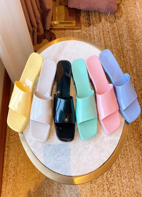 

woman slipper fashion Beach Thick bottom slippers platform Alphabet lady Sandals Leather High heel slides2825417, Black