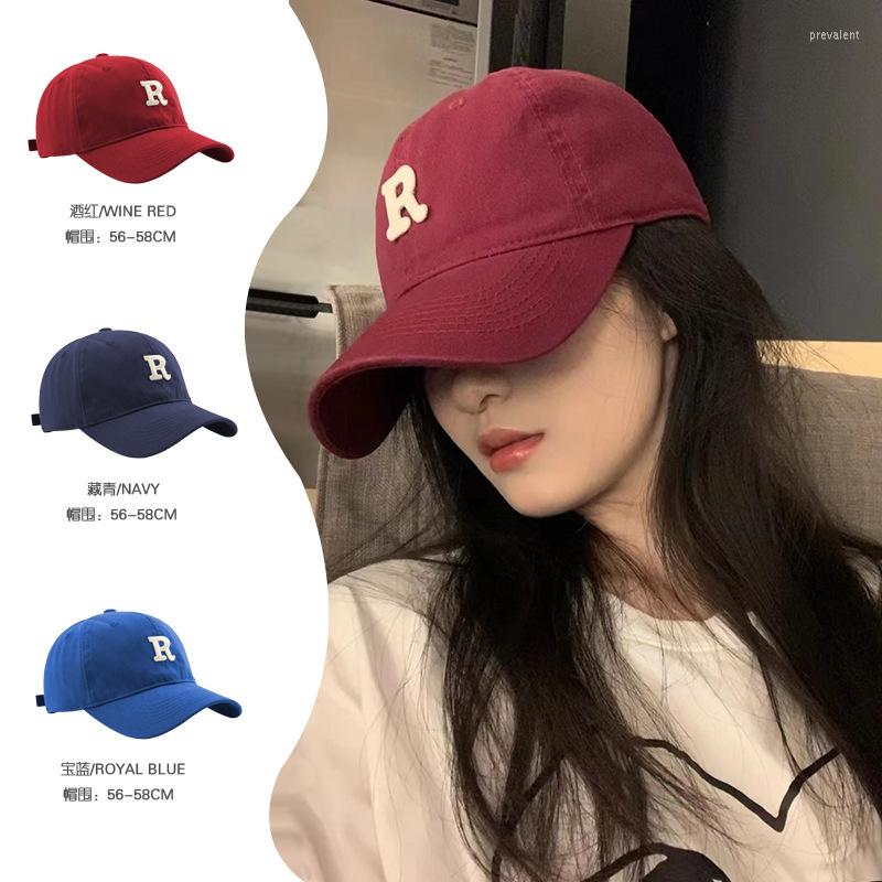 

Ball Caps Baseball For Women Men Letter R Embroidery Spring Summer Adjustable Snapback Hat Casual Dad Hats Hip Hop Female Cap Gorra, Blue