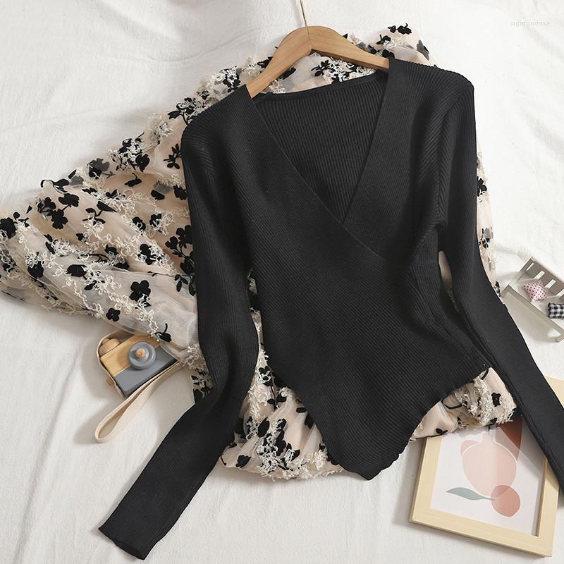 

Casual Dresses V Neck Knitted Patchwork Mesh Dress 2023 Spring Women Floral Butterfly Print Lace Female Long Large Hem Tutu Party