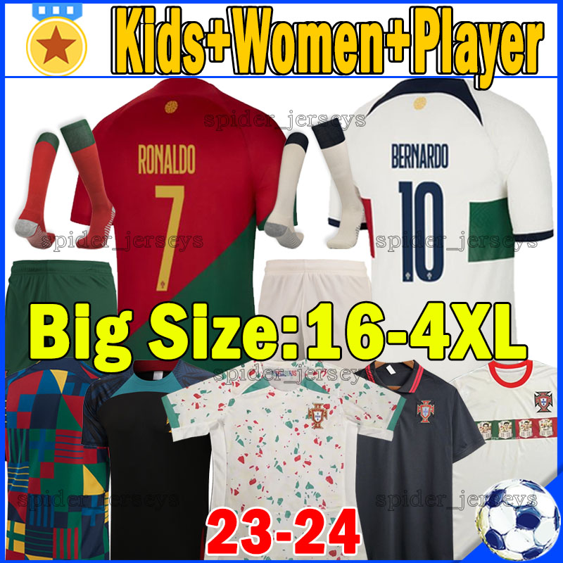 

XXXL 4XL 2023 Portuguese Soccer jerseys Portogallo PortugalS Player Training Bruno Fernandes 22 23 Andre Silva Joao Felix NEVES DIOGO J. Ruben Dias Men Women kids Kits, Putaoya 2022 away kids kits