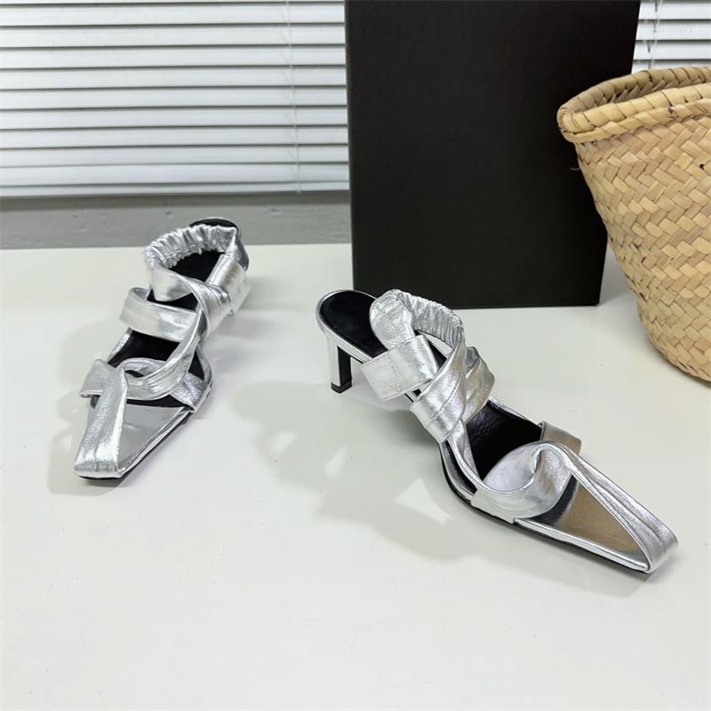 

Sandals 2023 Summer Fashion Pointed Toe Women Shoes Sexy High Heels Concise Genuine Leather Zapatos De Mujer Size 35-40, Picture shown