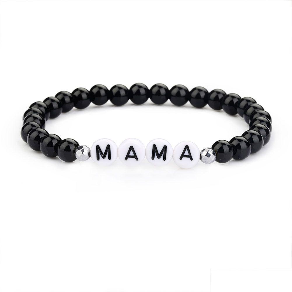 

Charm Bracelets 26 Letter Name Bracelet Stretch Diy Black Glass Bead Boho Friendship For Girls Women Summer Beach Jewelry Drop Delive Dhrbv