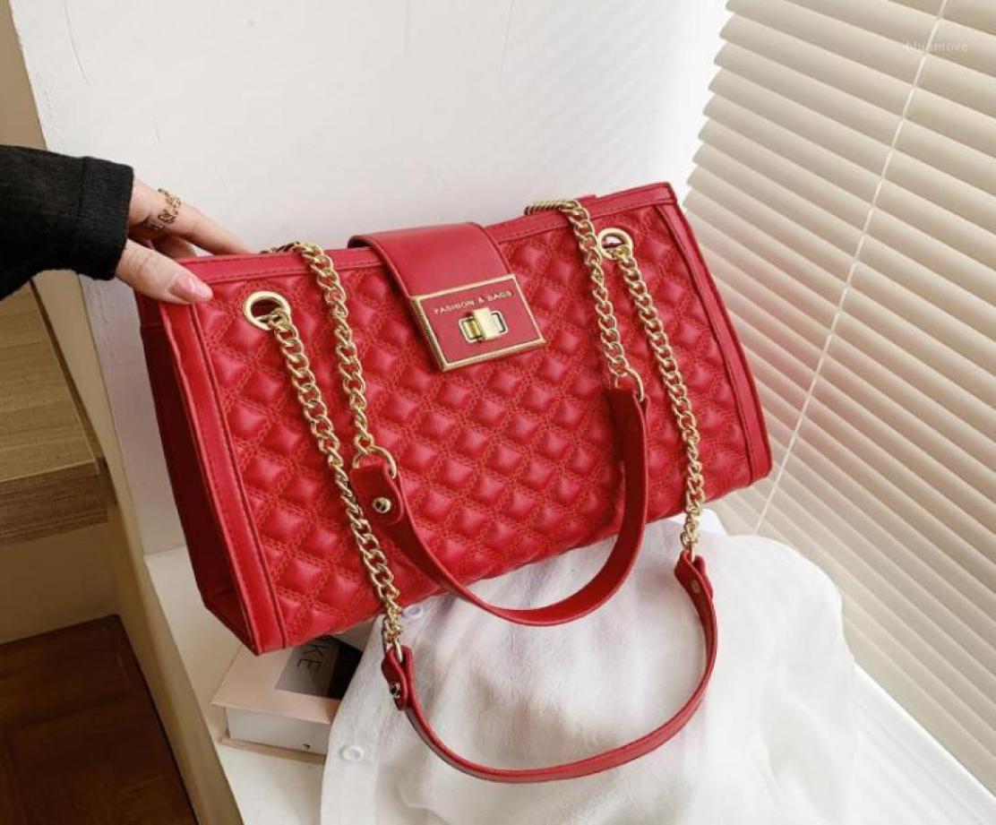 

Lattice Big Tote Bag 2021 Fashion High Quality Leather Women039s Designer Handbag Capacity Chain Shoulder Messenger9210627, Black