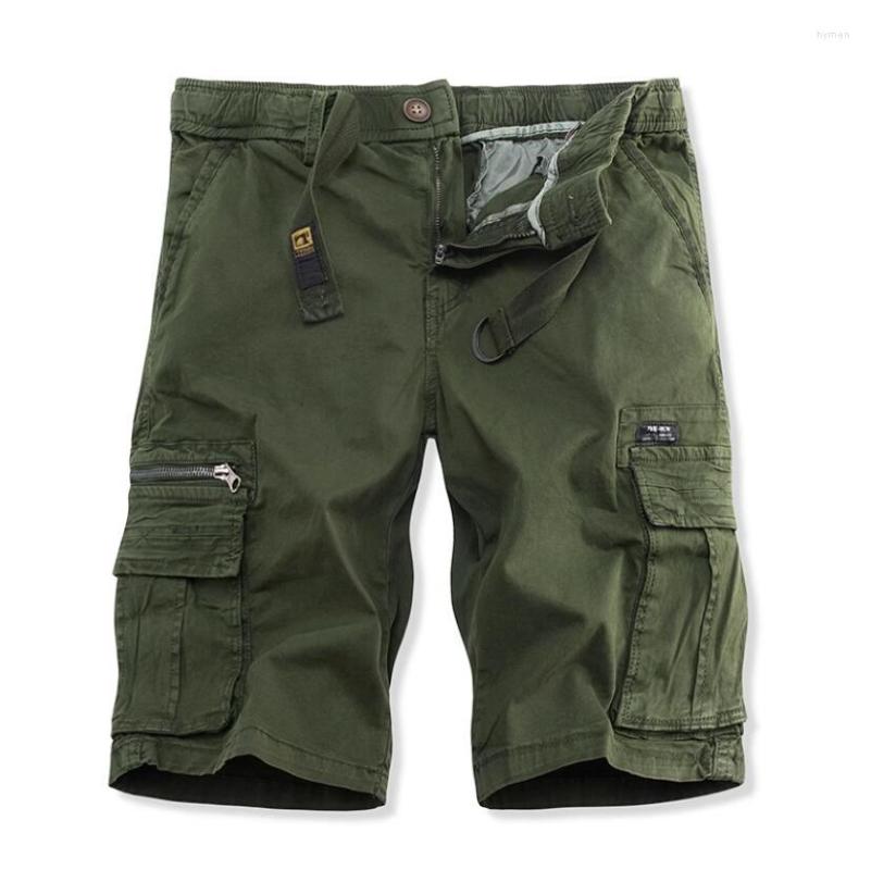 

Men's Shorts Men Cargo Multi Pocket Pants Summer Male Cotton Casual Tool High Quality Man Military Loose 40, Black