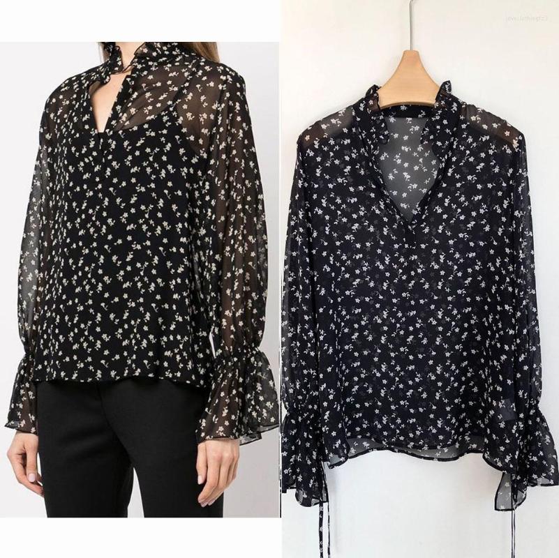 

Women' Blouses Women Light Thin Elegant Translucent Fairy Beauty Silk Georgette Long-sleeved Shirt, Color as real pic