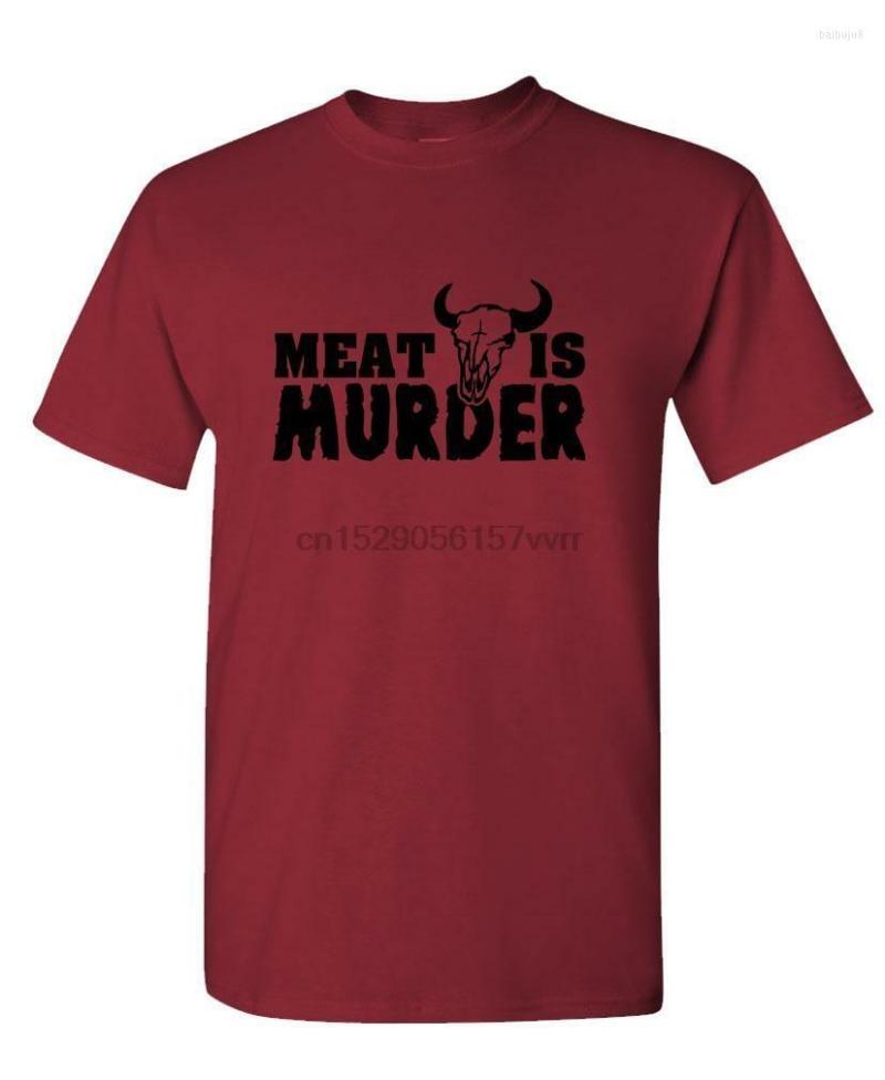 

Men' T Shirts MEAT IS MURDER - Unisex Cotton T-Shirt Tee Shirt, Men-darkpurple