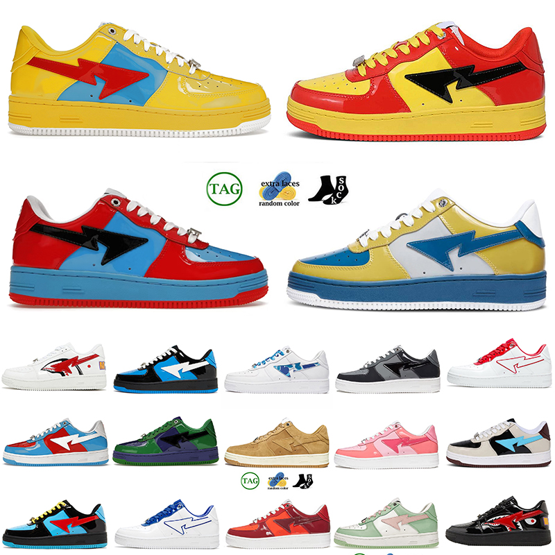 

2023 Top Quality Fashion Luxury STAS SK8 Famous Designer Sneakers Casual Shoes Platform Womens Mens Sports Patent Leather Black Orange Platform Designers Trainers, C64 m1 pink suede 36-45