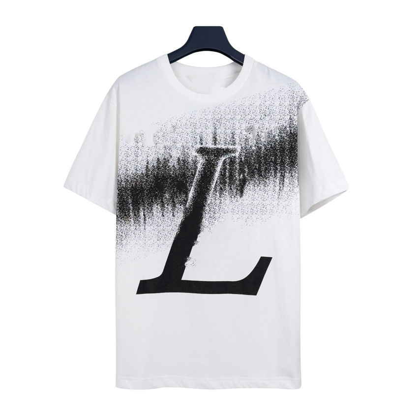 

Men's T-Shirt 2023 Fashionable Men's T-Shirts Lvity cotton anti-wrinkle printed alphabet couple Viutonity casual wear student short sleeve 026-03