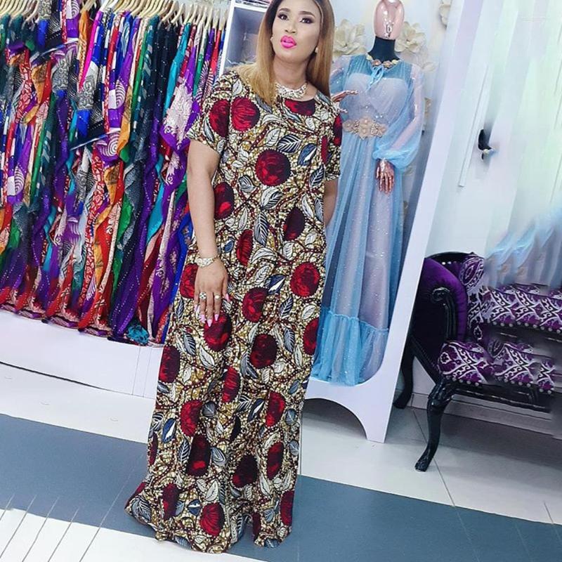 

Ethnic Clothing African Long Maxi Dresses For Women 2023 Summer Fashion Africaine Robe Colorful Floral Print Bazin Riche Pullover Nigerian