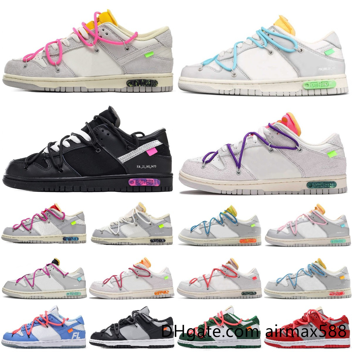

2023 Designer Men Women Running Sports Shoes NO.1-50 Lot The 50 x Sb Dunks Low Skate University Blue Fragment Platform Casual shoes Trainers sneakers, Box