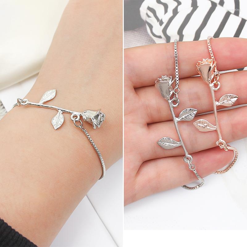 

Bangle Fashion Sweet Rose Flowers Bracelets Metal Gold Color Bracelet Anklet Beach Bohemian Ladies Ankle For Women Jewelry
