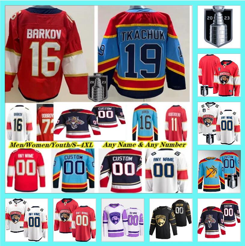 

Stanley Cup Final Hockey Jersey Ice Hockey Matthew Tkachuk Jerseys MNHLMJ Aaron Ekblad Aleksander Barkov Sergei Bobrovsky Navy Blue Red White Stitched For Man, Color