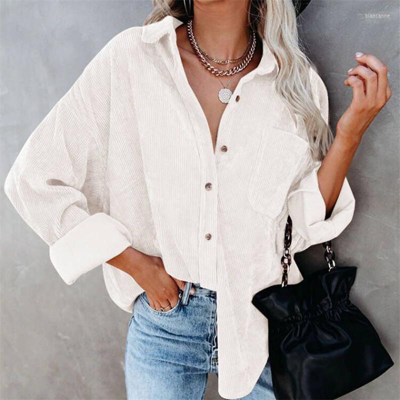 

Women's Jackets Lady Corduroy Jacket Women's Autumn Korean Simple Single Breasted Long Sleeve Lapel Solid High Quality, Black
