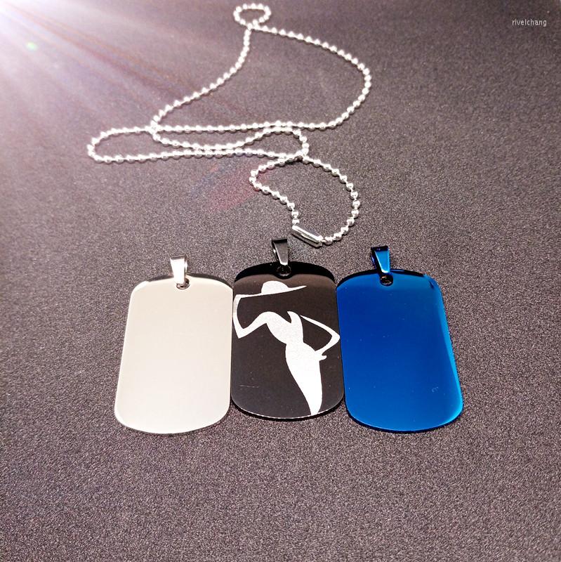 

Pendant Necklaces Stainless Steel Women Logo Simple Mrs Character Lady Pattern Charm Necklace Man Gift Jewelry