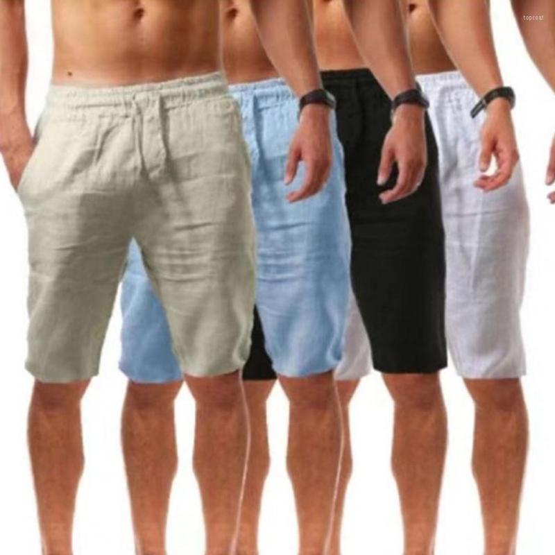 

Men's Shorts 2023 Men's Cotton Linen Summer Casual Breathable Solid Color Short Trousers Fitness Streetwear Pants, Black