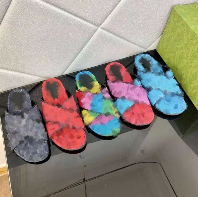 

Women Designer Sliders jacquard Cross straps Slipper interlocking G Womens Summer leather Sandals Beach Slippers Ladies Flip Flops Thick Sole soft Slides Mules, Gucf512-9