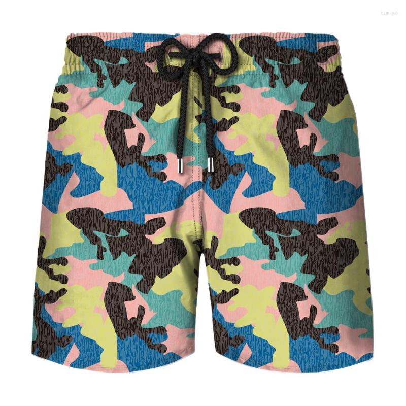 

Men's Shorts Camouflage Print Men's Swim Trousers 3d Beach Quick Dry Beachwear Swimwear Surfboard Sweatpants, Dark grey