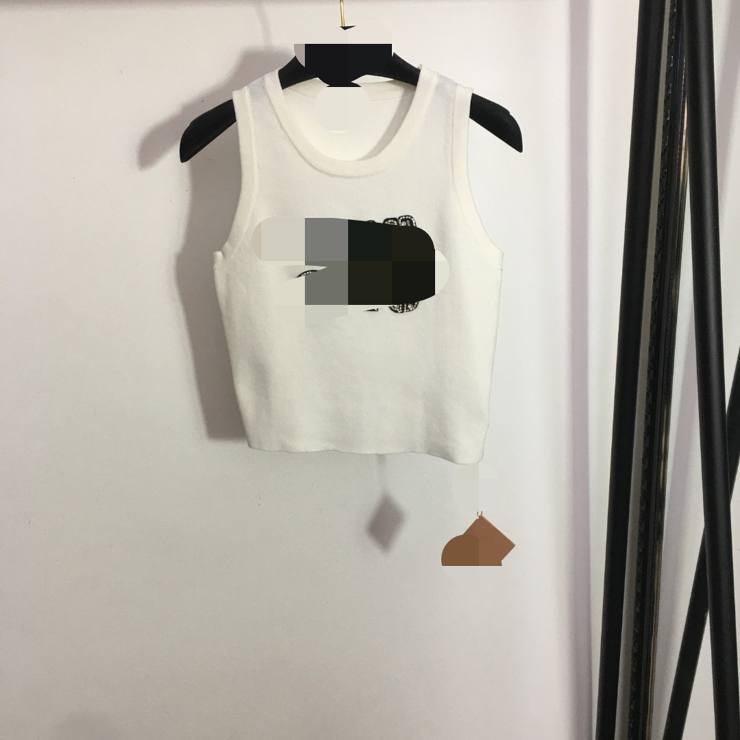 

516 L 2023 Summer Sweaters Women' Pullover Sweater Blue REd Black Striped V Neck Short Sleeve Brand Same Style Women' 20233301