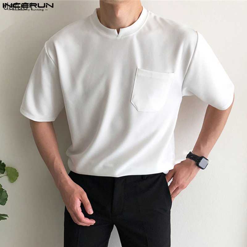 

Men's T-Shirts INCERUN Men T Shirts Solid O-neck Short Sleeve Summer Oversize Korean Basic Tee Tops Streetwear 2023 Casual Male T-shirt S-5XL L230520 L230520, Gray
